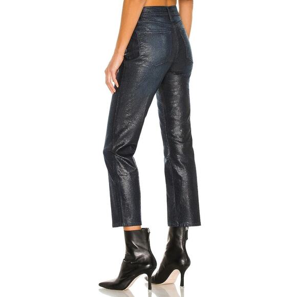 Frame Le High Straight Jeans Lizard Coated Size 24 - Picture 3 of 7